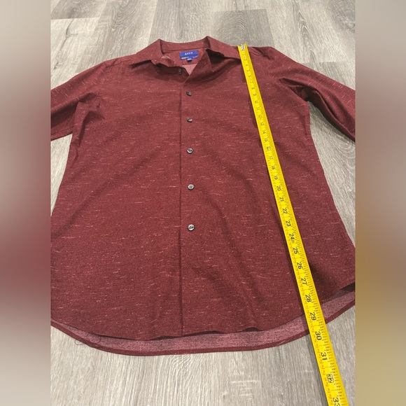 APT 9 Men's button-down shirt, long sleeve, burgundy, fitted. - Picture 8 of 9